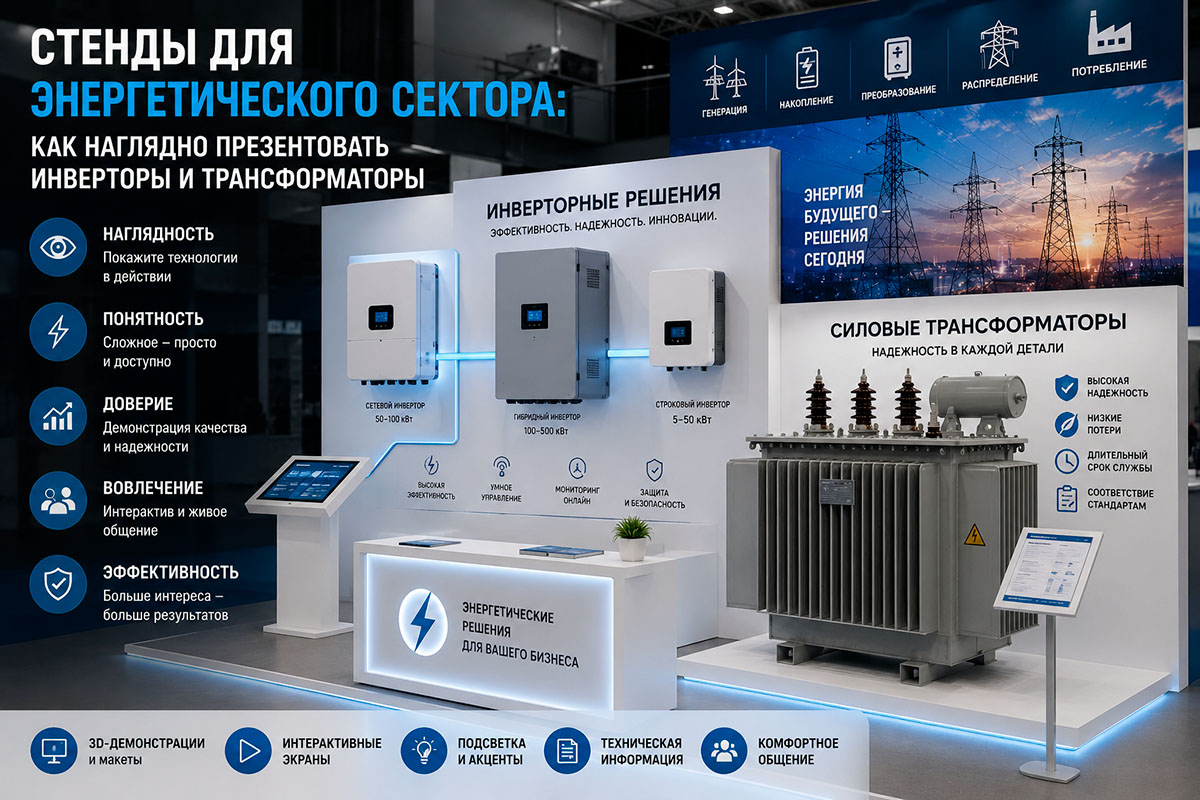 Стенды для энергетического сектора: как наглядно презентовать инверторы и трансформаторы
