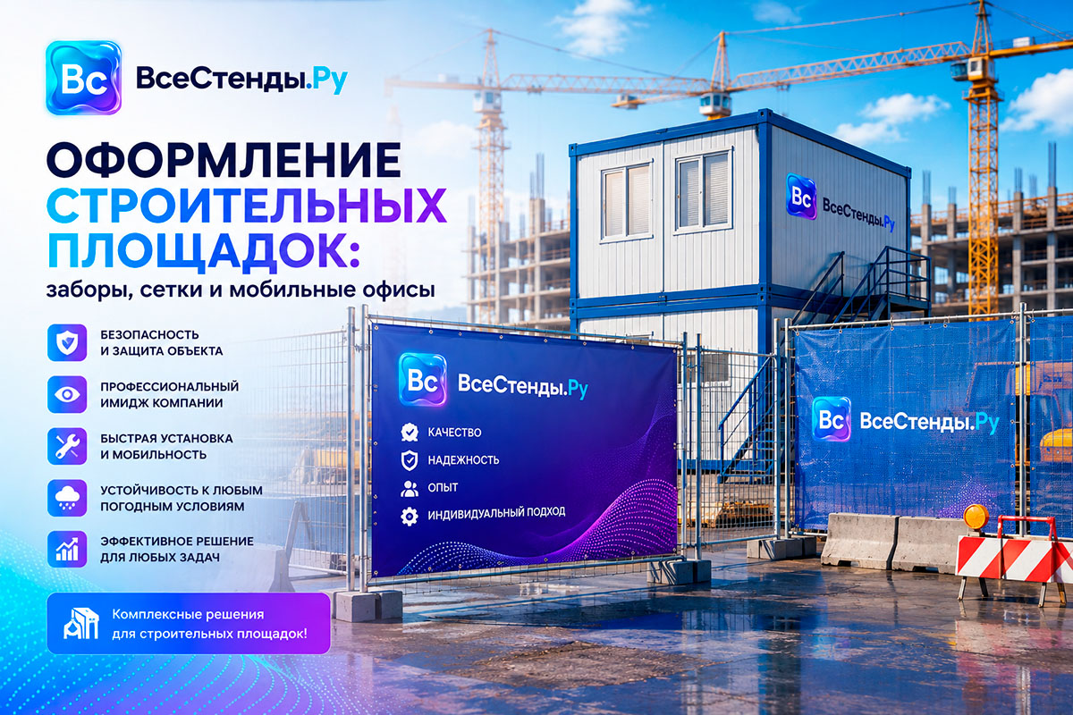 Оформление строительных площадок: заборы, сетки и мобильные офисы