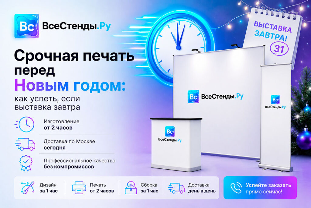 Срочная печать перед Новым годом: как успеть, если выставка завтра